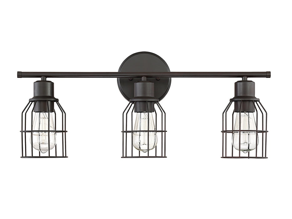 Meridian M80004ORB Three Light Bathroom Vanity Light, Oil Rubbed Bronze