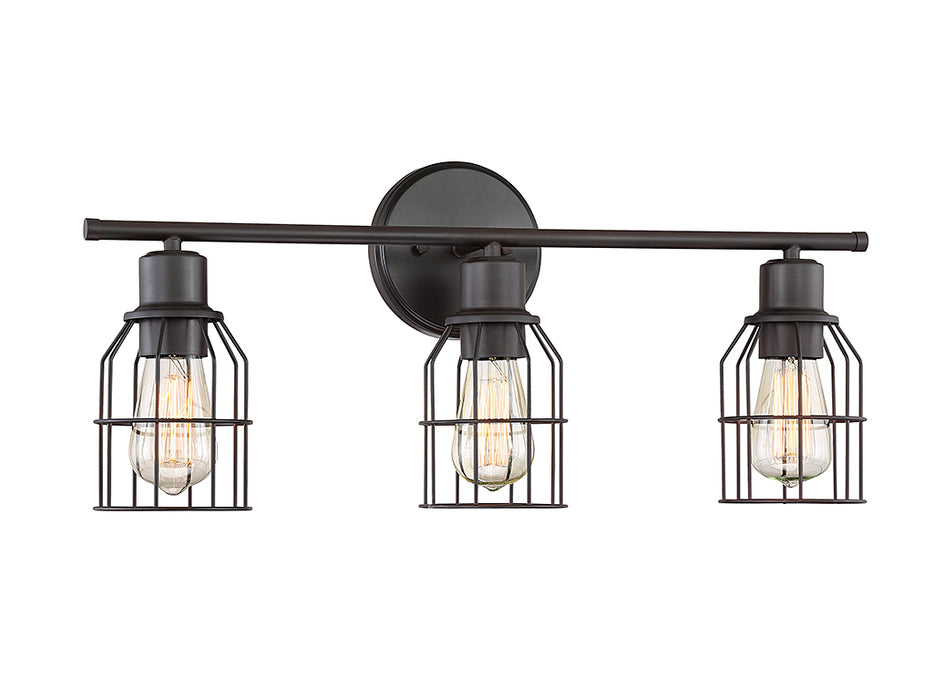 Meridian M80004ORB Three Light Bathroom Vanity Light, Oil Rubbed Bronze