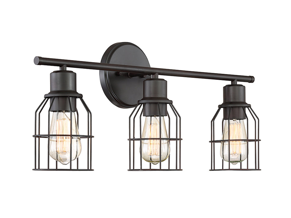 Meridian M80004ORB Three Light Bathroom Vanity Light, Oil Rubbed Bronze