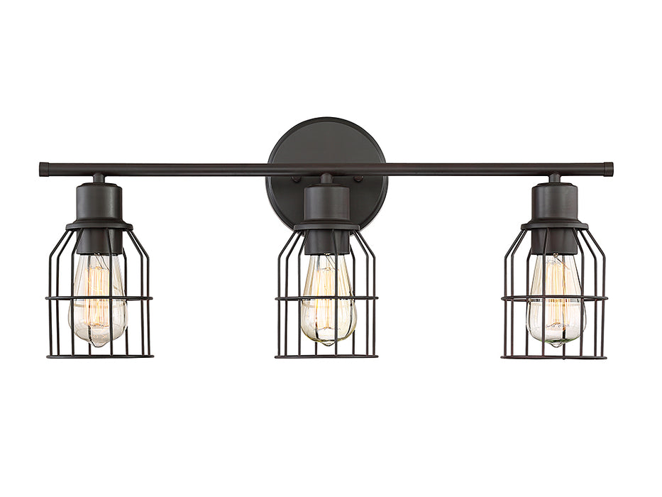 Meridian M80004ORB Three Light Bathroom Vanity Light, Oil Rubbed Bronze