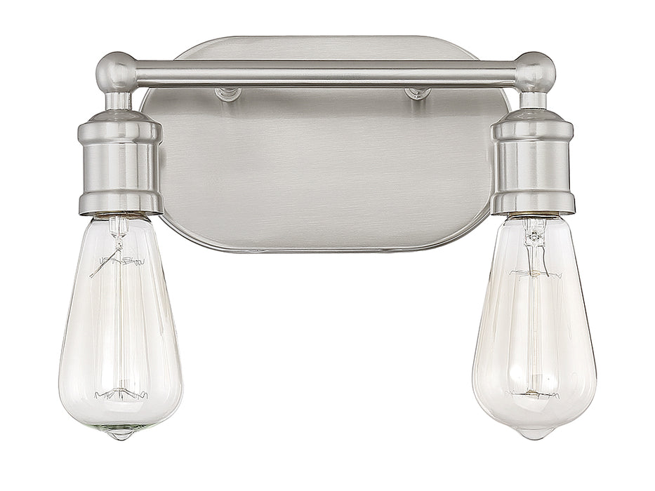 Meridian M80011BN Two Light Bathroom Vanity, Brushed Nickel