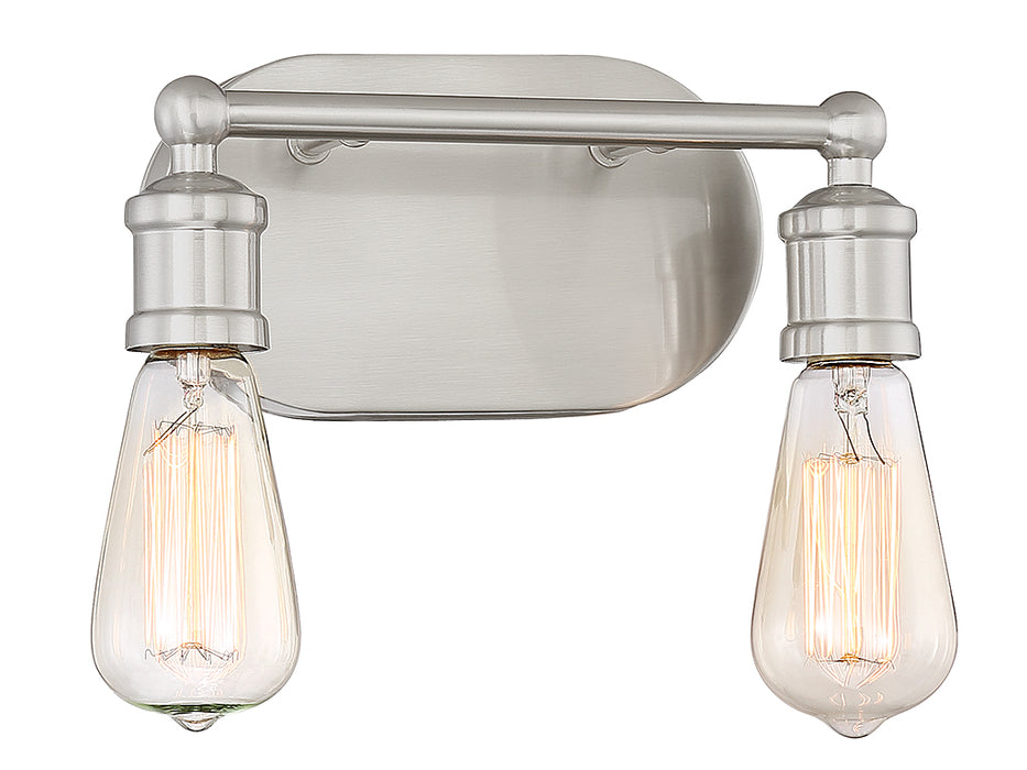 Meridian M80011BN Two Light Bathroom Vanity, Brushed Nickel