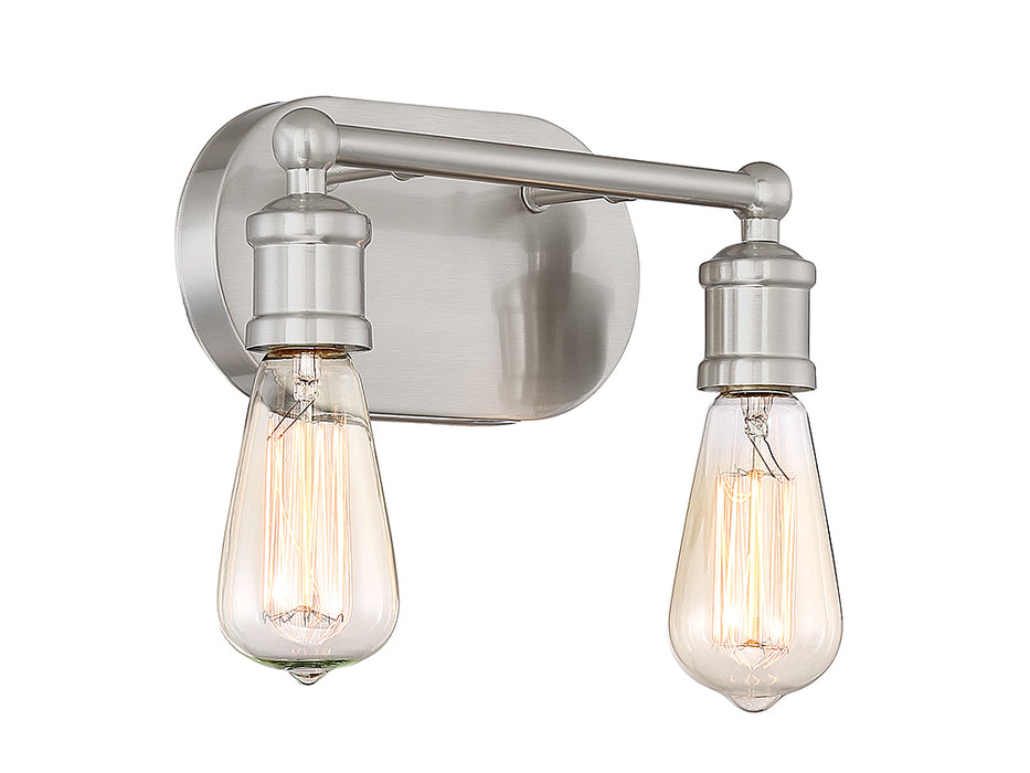 Meridian M80011BN Two Light Bathroom Vanity, Brushed Nickel