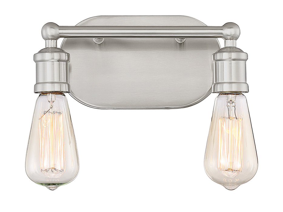Meridian M80011BN Two Light Bathroom Vanity, Brushed Nickel