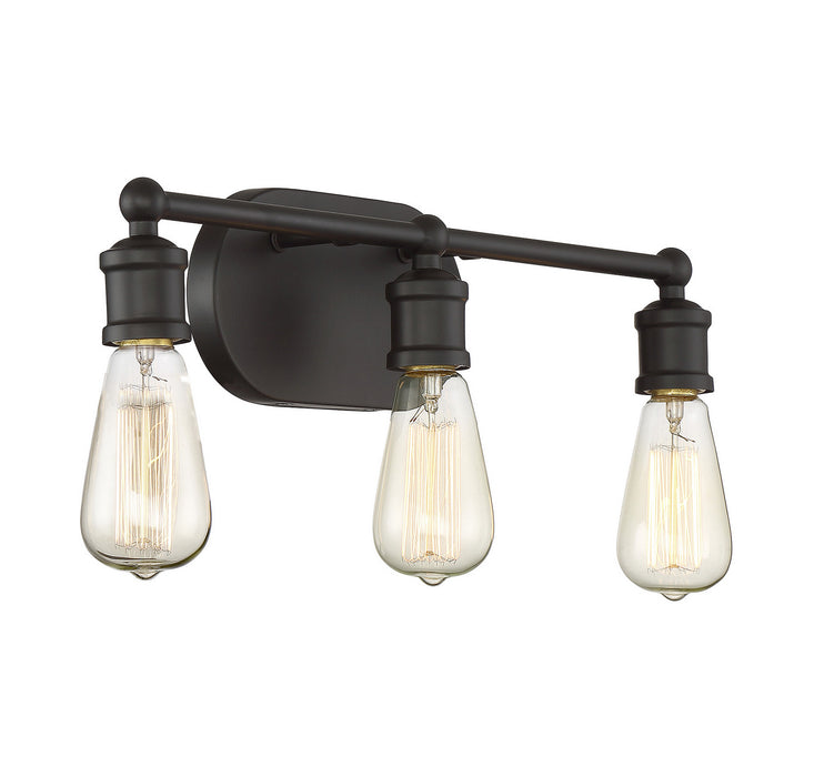 Meridian M80012ORB Three Light Bathroom Vanity Light, Oil Rubbed Bronze