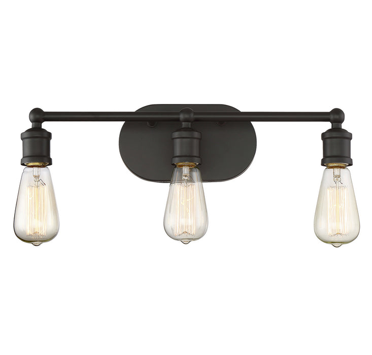 Meridian M80012ORB Three Light Bathroom Vanity Light, Oil Rubbed Bronze