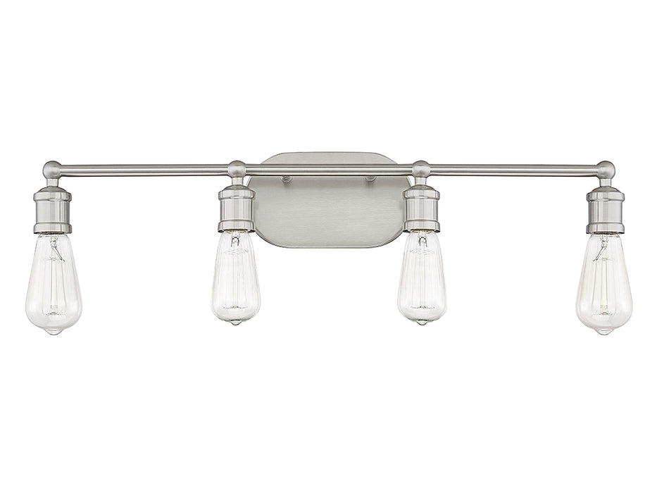 Meridian M80013BN Four Light Bathroom Vanity Light, Brushed Nickel