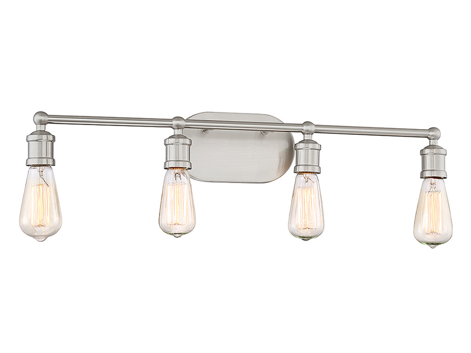 Meridian M80013BN Four Light Bathroom Vanity Light, Brushed Nickel