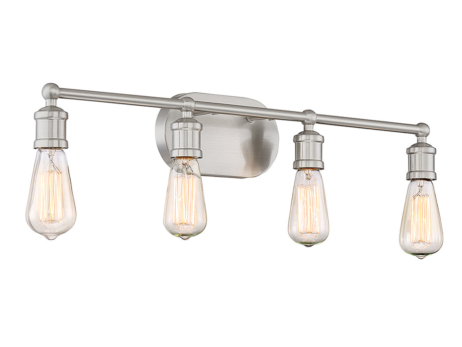 Meridian M80013BN Four Light Bathroom Vanity Light, Brushed Nickel