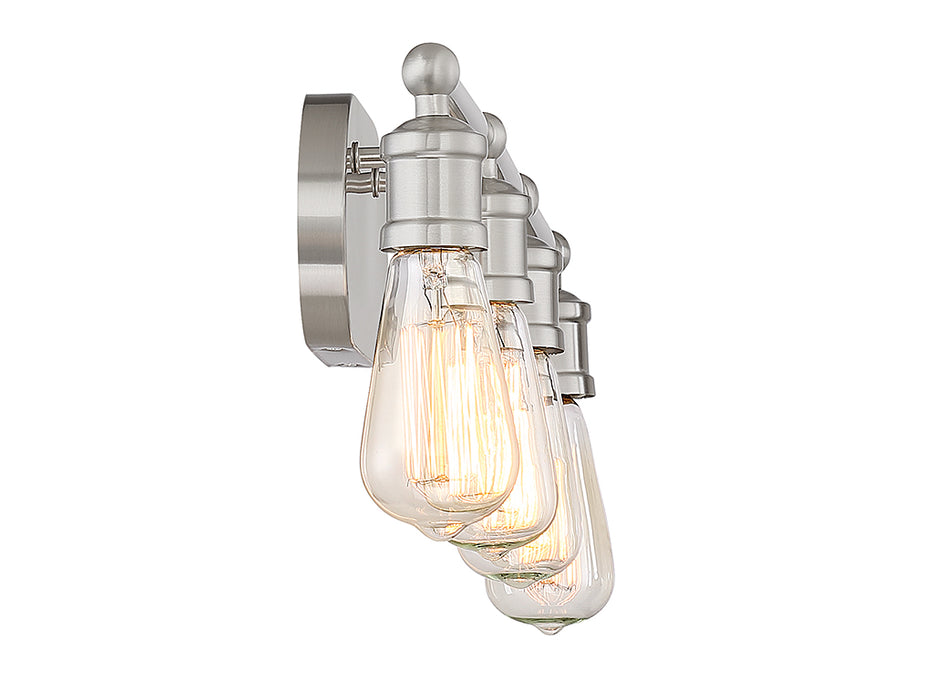 Meridian M80013BN Four Light Bathroom Vanity Light, Brushed Nickel