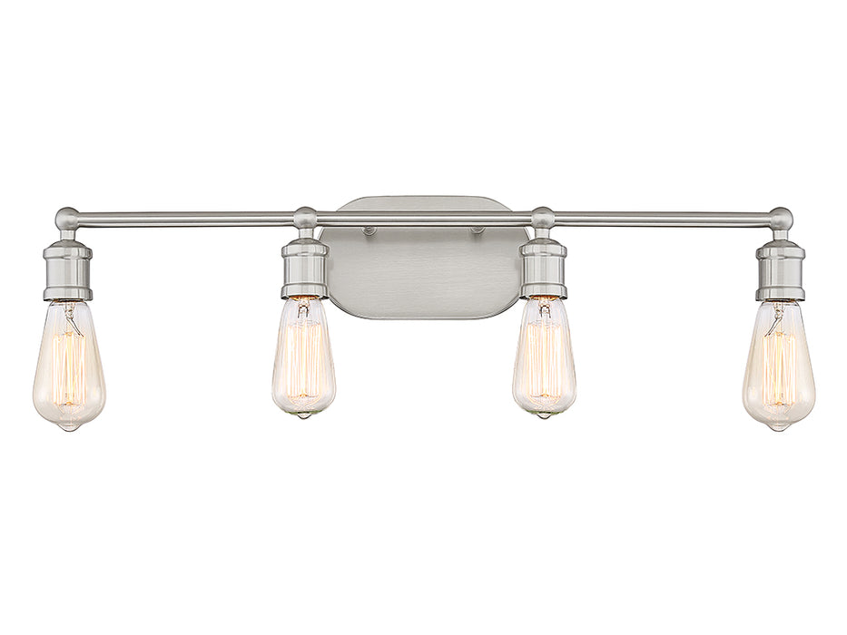 Meridian M80013BN Four Light Bathroom Vanity Light, Brushed Nickel
