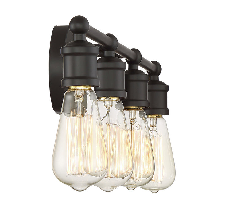 Meridian M80013ORB Four Light Bathroom Vanity Light, Oil Rubbed Bronze