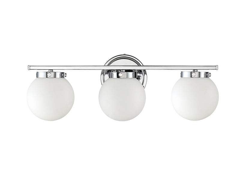Meridian M80023CH Three Light Bathroom Vanity Light, Chrome
