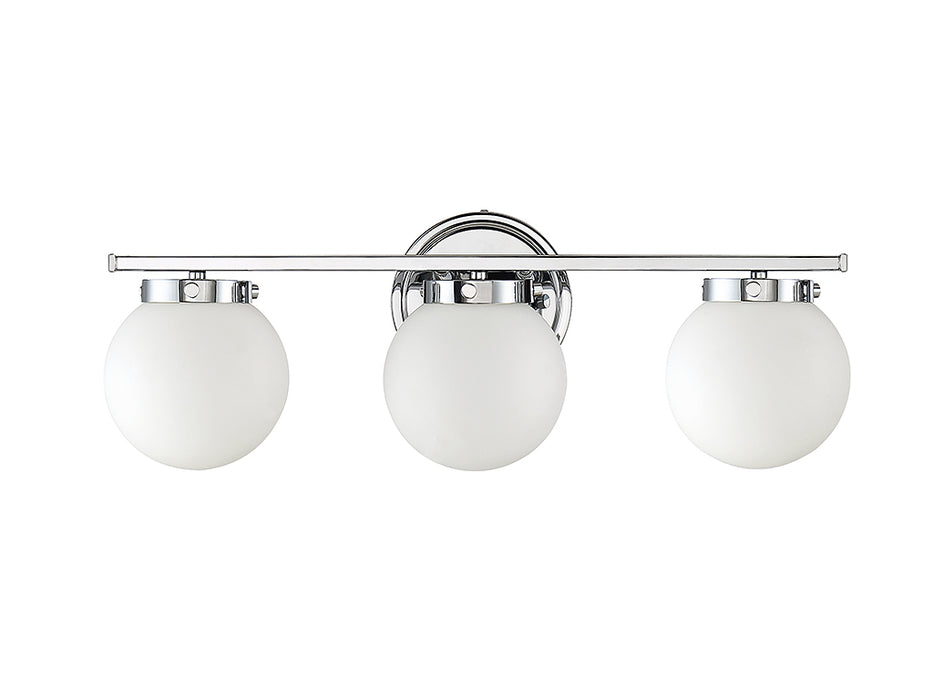 Meridian M80023CH Three Light Bathroom Vanity Light, Chrome