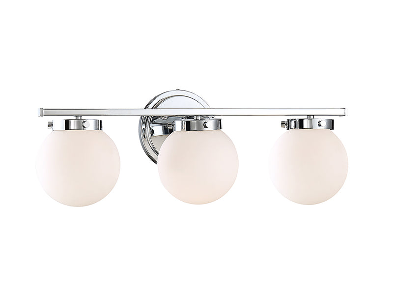 Meridian M80023CH Three Light Bathroom Vanity Light, Chrome