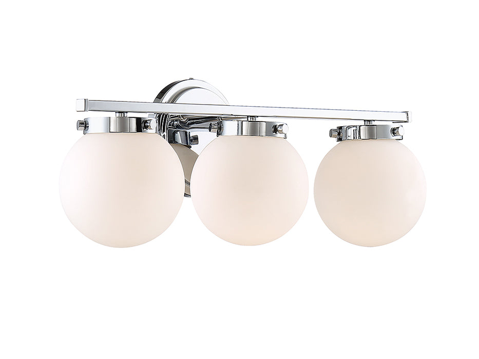 Meridian M80023CH Three Light Bathroom Vanity Light, Chrome