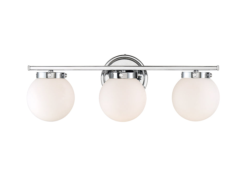 Meridian M80023CH Three Light Bathroom Vanity Light, Chrome