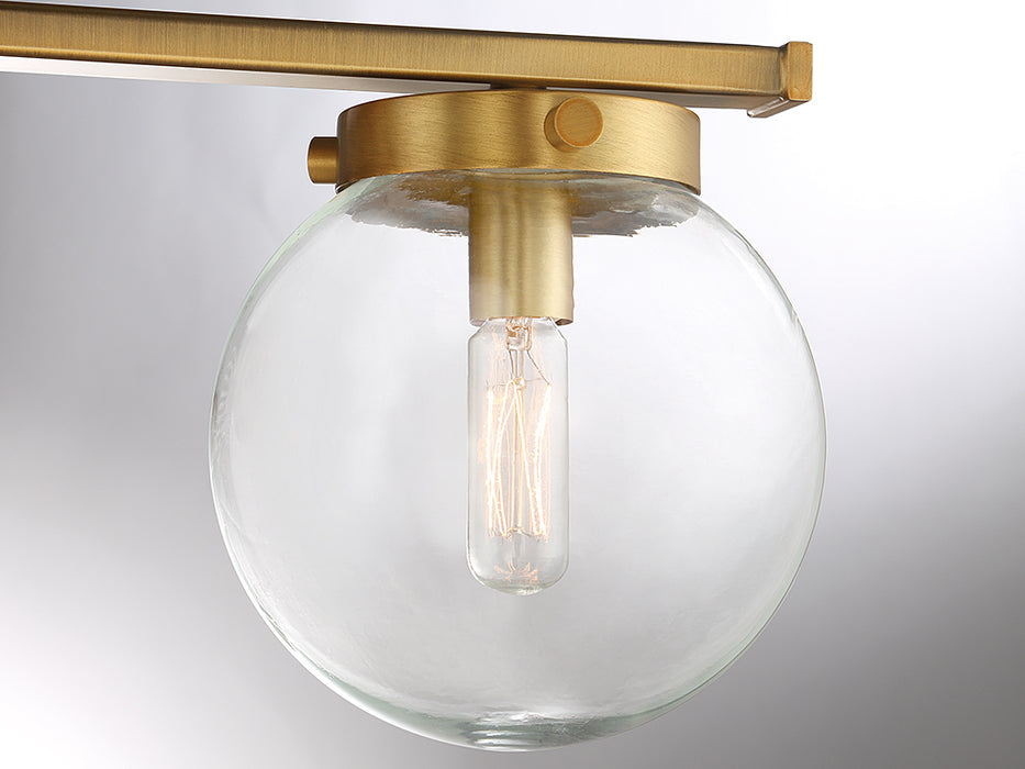 Meridian M80024NB Three Light Bathroom Vanity Light, Natural Brass