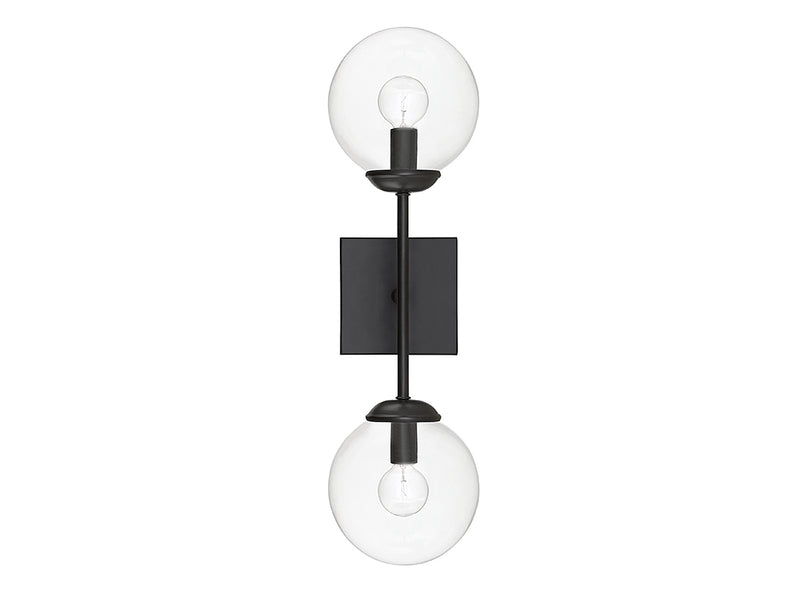 Meridian M90001-BK Two Light Wall Sconce, Black