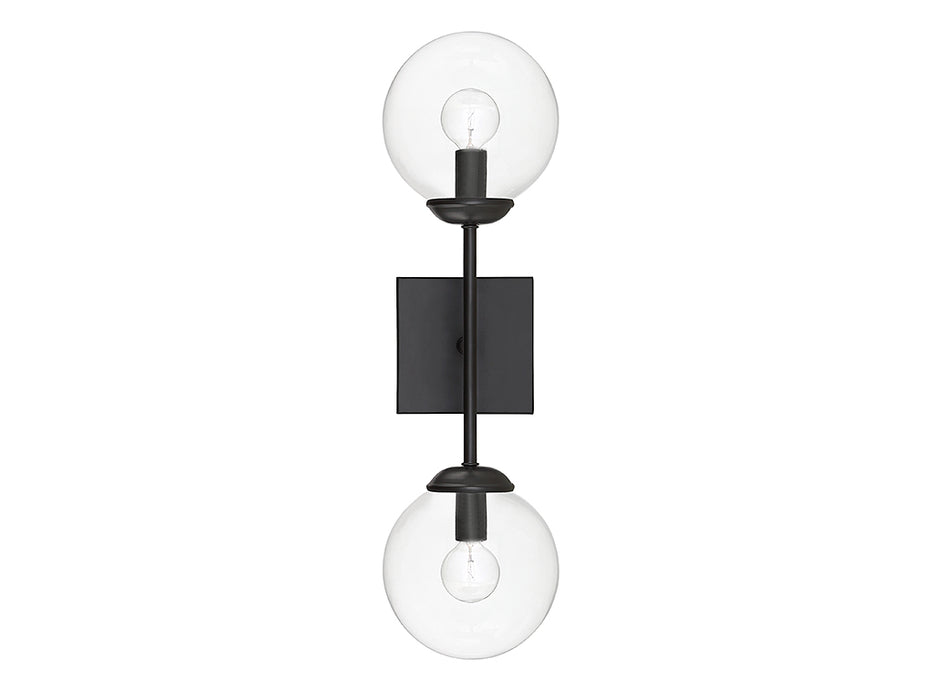 Meridian M90001-BK Two Light Wall Sconce, Black