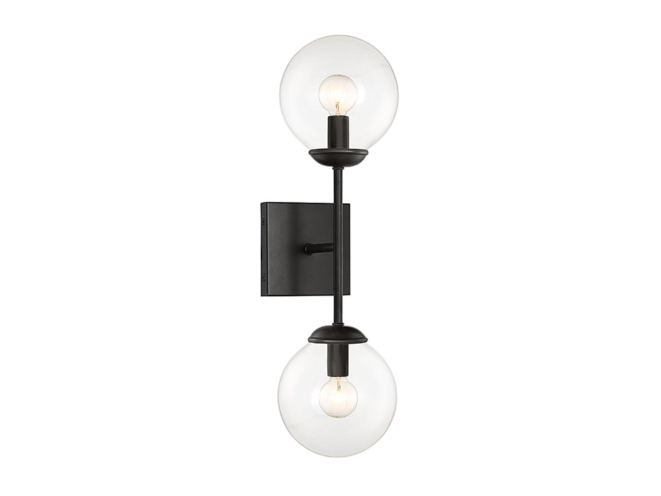 Meridian M90001-BK Two Light Wall Sconce, Black