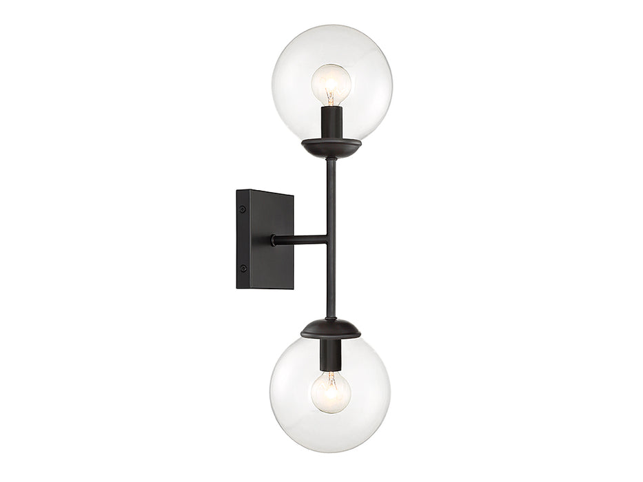 Meridian M90001-BK Two Light Wall Sconce, Black