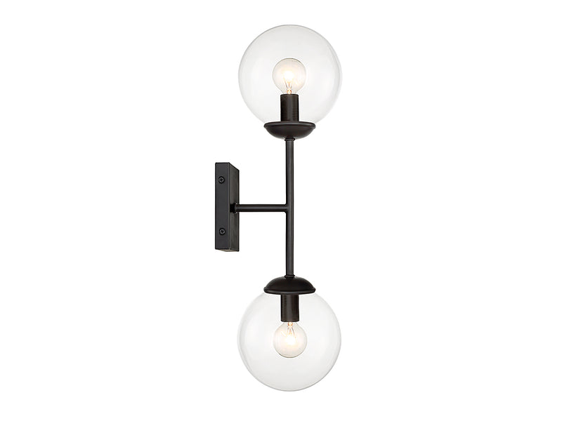 Meridian M90001-BK Two Light Wall Sconce, Black