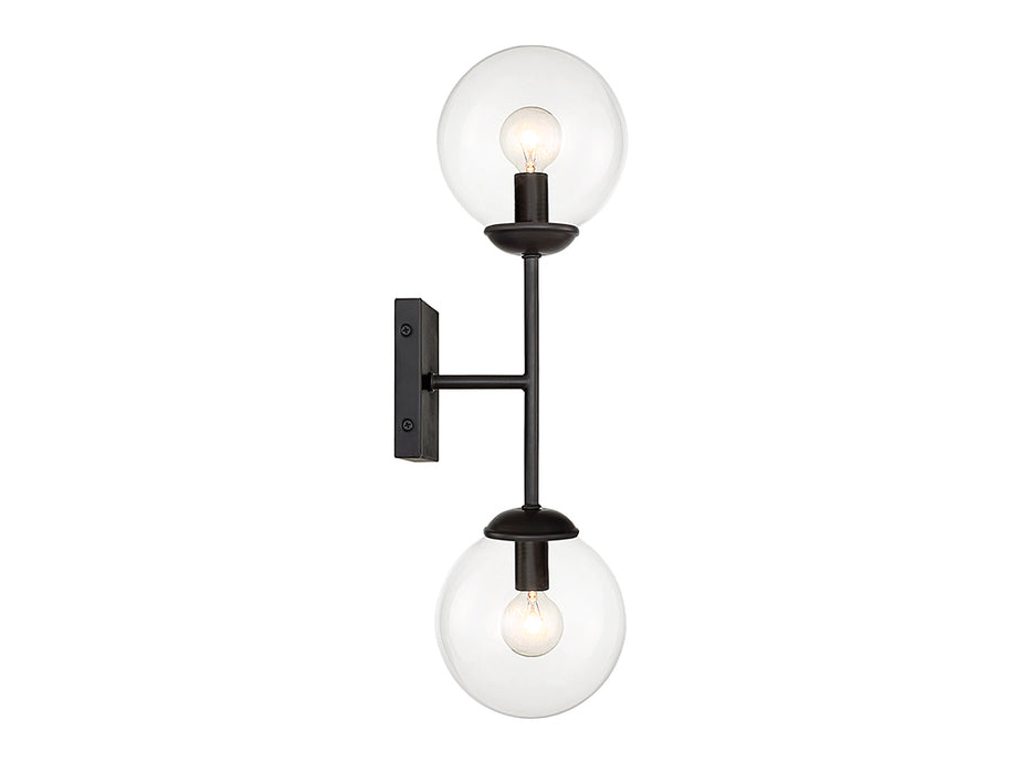 Meridian M90001-BK Two Light Wall Sconce, Black