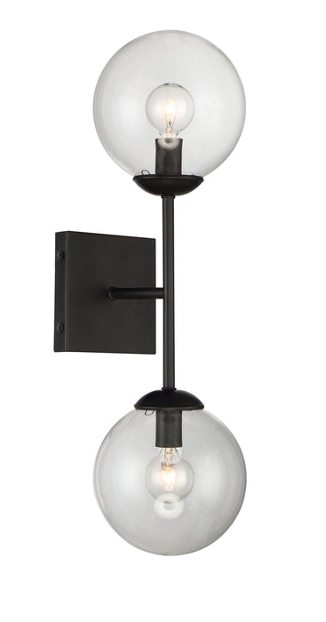 Meridian M90001-BK Two Light Wall Sconce, Black