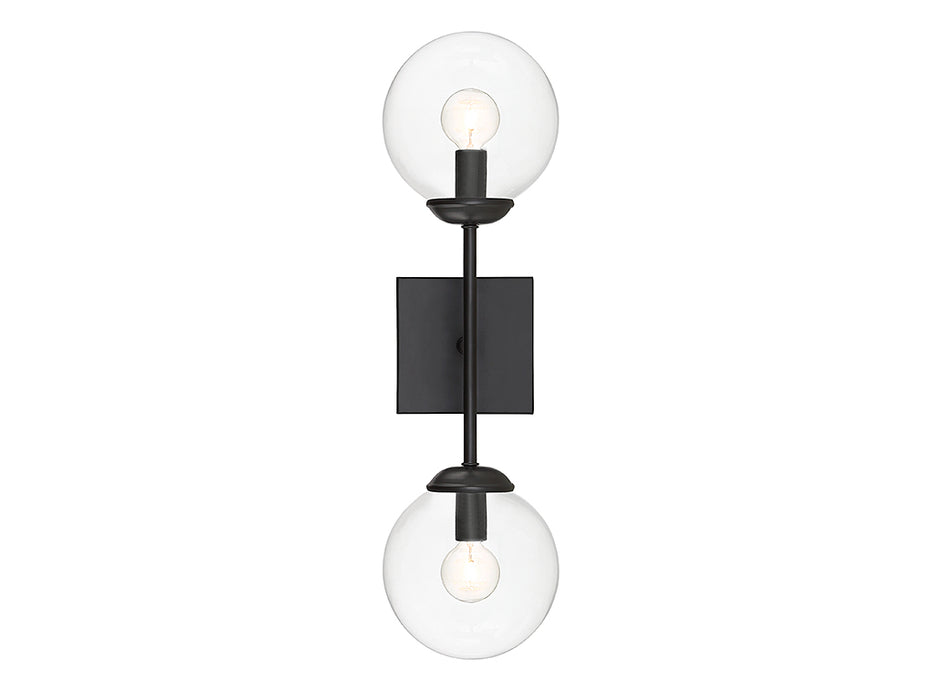 Meridian M90001-BK Two Light Wall Sconce, Black