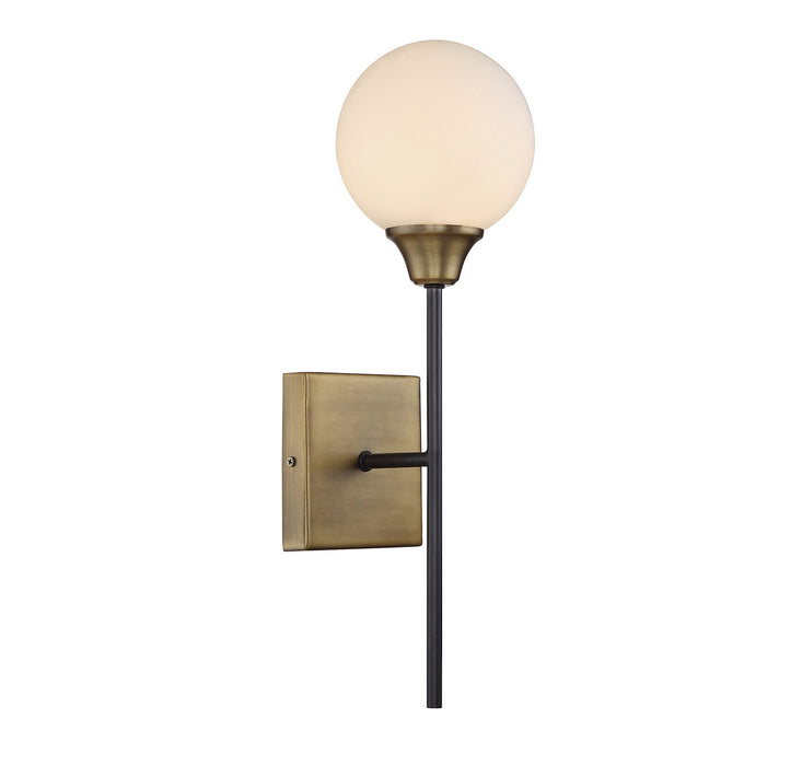 Meridian M90003-79 One Light Wall Sconce, Oiled Rubbed Bronze with Natural Brass