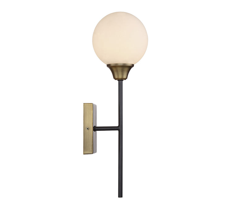 Meridian M90003-79 One Light Wall Sconce, Oiled Rubbed Bronze with Natural Brass
