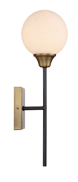 Meridian M90003-79 One Light Wall Sconce, Oiled Rubbed Bronze with Natural Brass