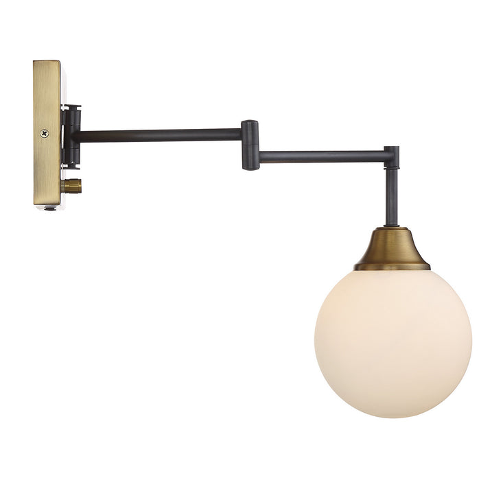 Meridian M90006-79 One Light Wall Sconce, Oiled Rubbed Bronze with Natural Brass