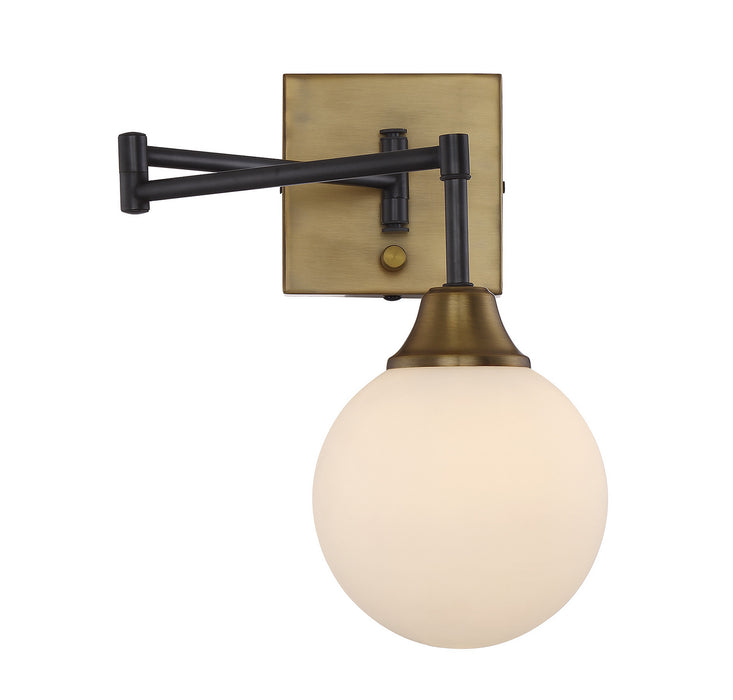 Meridian M90006-79 One Light Wall Sconce, Oiled Rubbed Bronze with Natural Brass