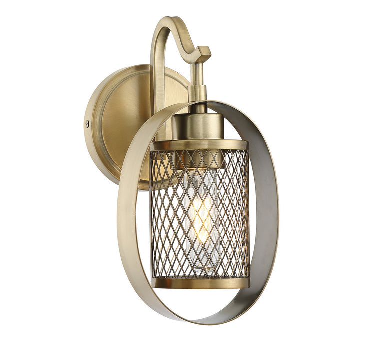 Meridian M90015NB One Light Wall Sconce, Natural Brass