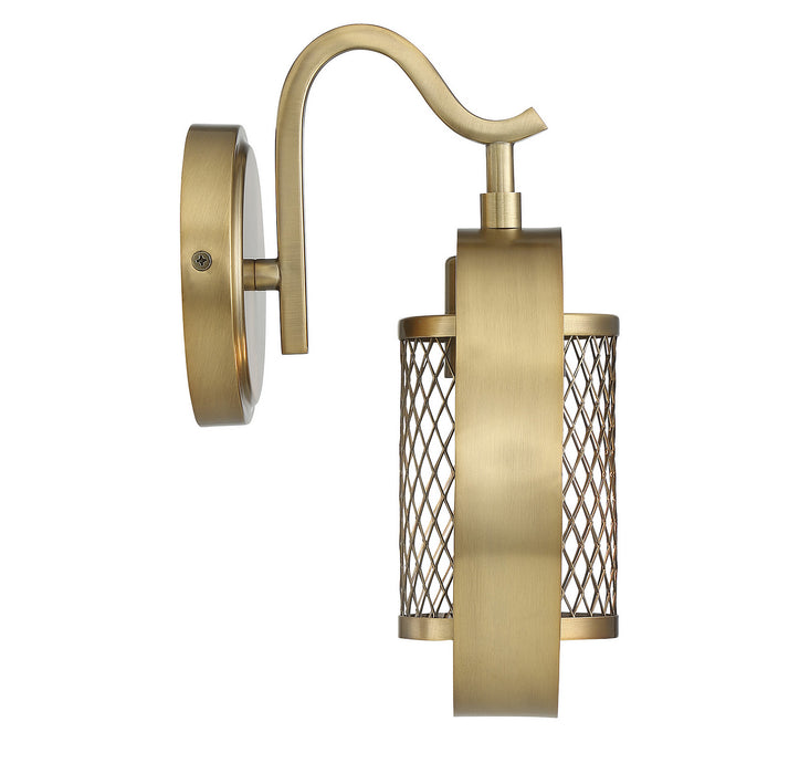 Meridian M90015NB One Light Wall Sconce, Natural Brass