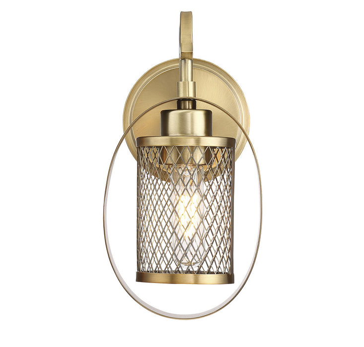 Meridian M90015NB One Light Wall Sconce, Natural Brass