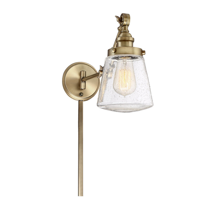 Meridian M90020NB One Light Wall Sconce, Natural Brass