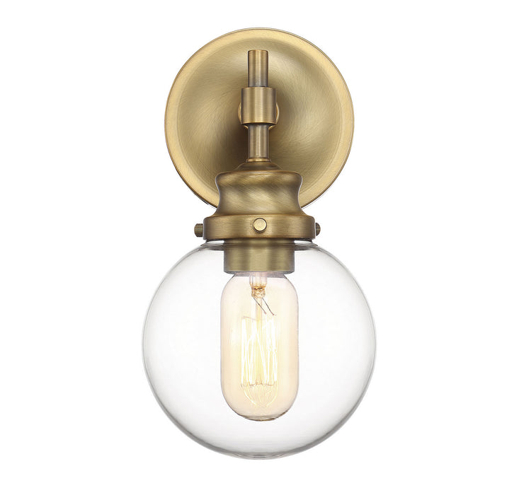 Meridian M90024NB One Light Wall Sconce, Natural Brass
