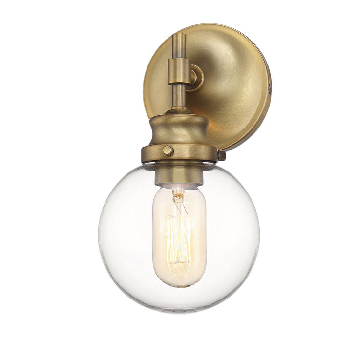 Meridian M90024NB One Light Wall Sconce, Natural Brass