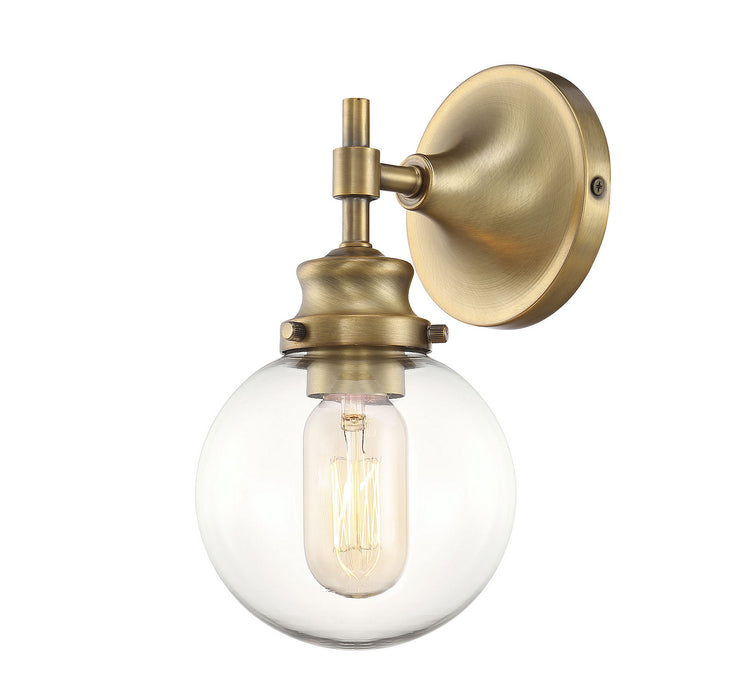 Meridian M90024NB One Light Wall Sconce, Natural Brass