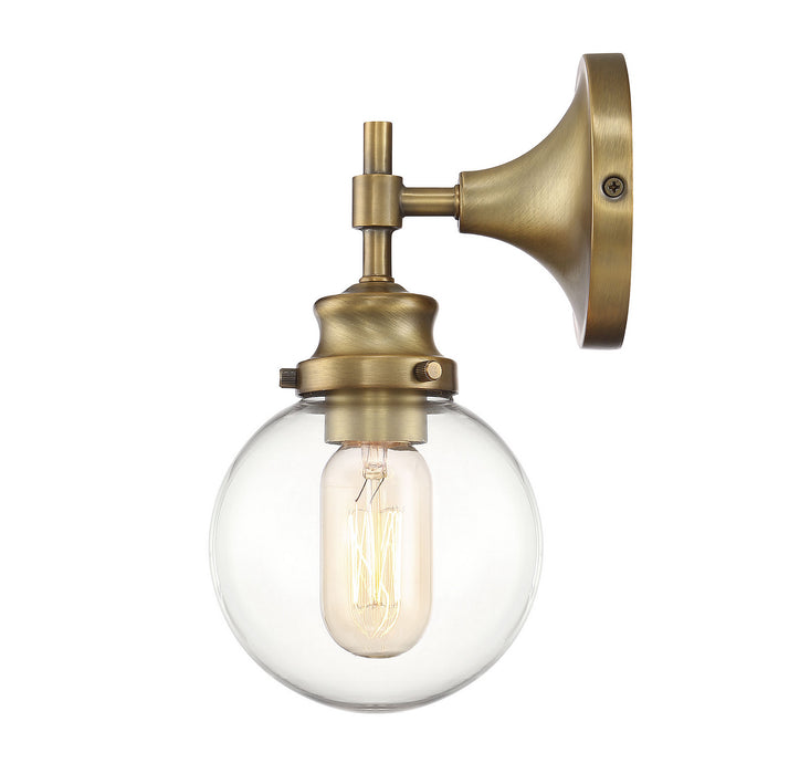 Meridian M90024NB One Light Wall Sconce, Natural Brass