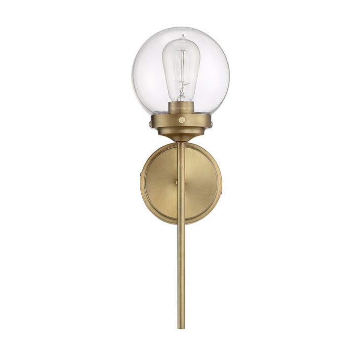 Meridian M90025NB One Light Wall Sconce, Natural Brass