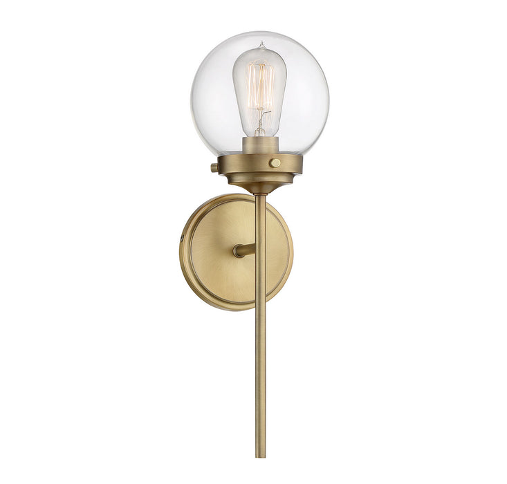 Meridian M90025NB One Light Wall Sconce, Natural Brass