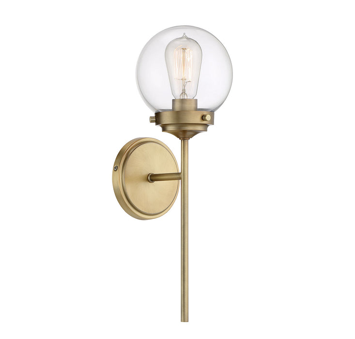 Meridian M90025NB One Light Wall Sconce, Natural Brass