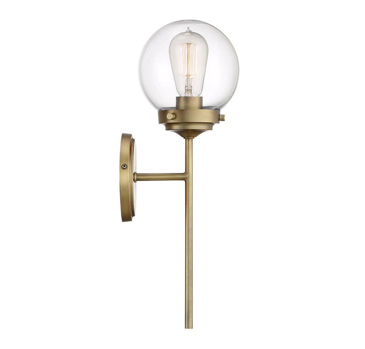Meridian M90025NB One Light Wall Sconce, Natural Brass