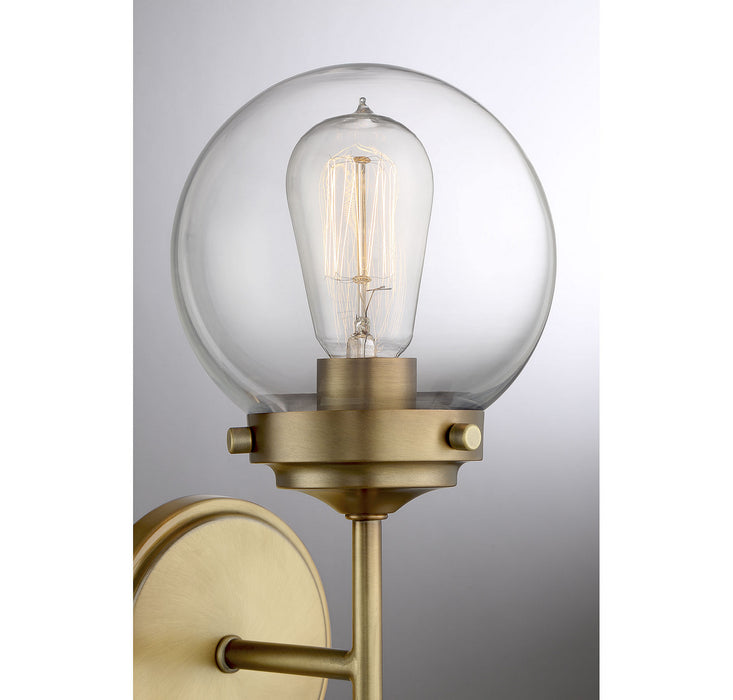 Meridian M90025NB One Light Wall Sconce, Natural Brass
