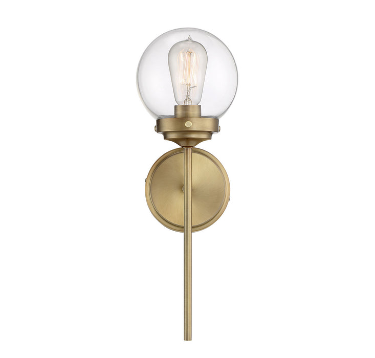 Meridian M90025NB One Light Wall Sconce, Natural Brass