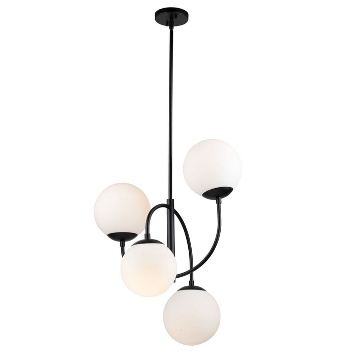 Artcraft SC13224BK Four Light Chandelier, Matte Black